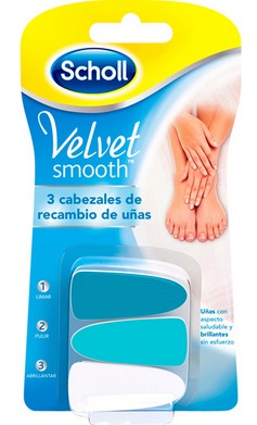 RECAMBIOS LIMA DE UÑAS VELVET 3 CABEZALES