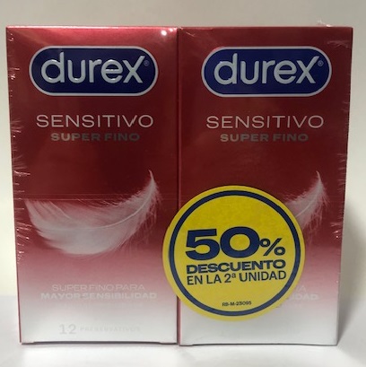 DUPLO DUREX SENSITIVO SUPER FINO 2 X 12 UD
