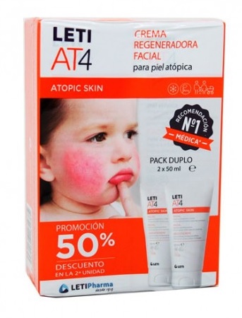 DUPLO LETI AT-4 FACIAL PIEL ATOPICA/SECA 2X 50 ML