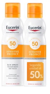 DUPLO EUCERIN SOLAR 50+ AEROSOL 2X200ML 2ª UD 50%