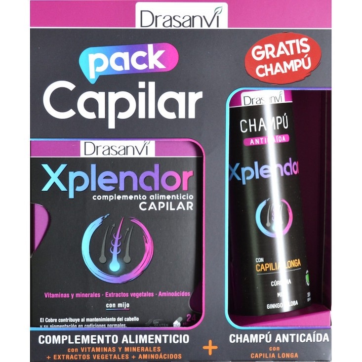 PACK XPLENDOR CAPILAR 24 CAP + CHAMPU REGALO