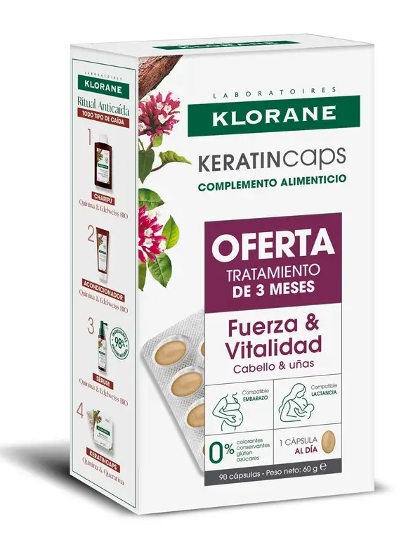 KLORANE  KERATIN CABELLO Y UÑAS 90 CAP 3 MESES