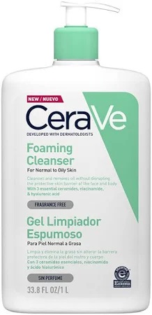 CERAVE GEL LIMPIADOR ESPUMOSO 1LT